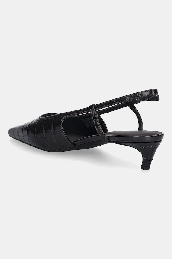 Obuv Kožené lodičky Tommy Hilfiger CROC SLINGBACK SLANTED HEEL FW0FW08990 hnedá