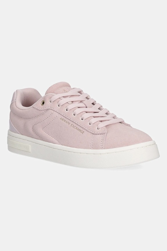 Armani Exchange sneakers din piele întoarsă sintetic roz XW001619.AF17445.U4012