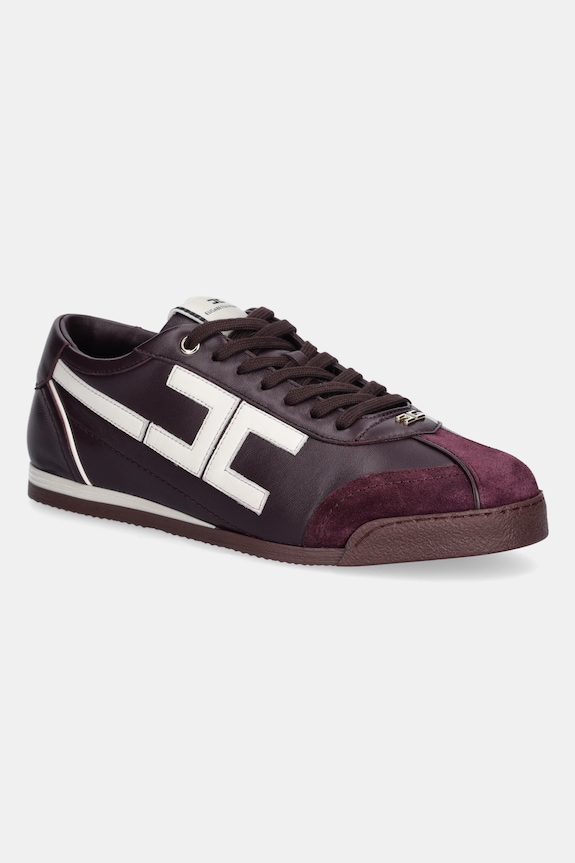 Elisabetta Franchi sneakers din piele piele întoarsă burgundia SA82G56E2.EH8