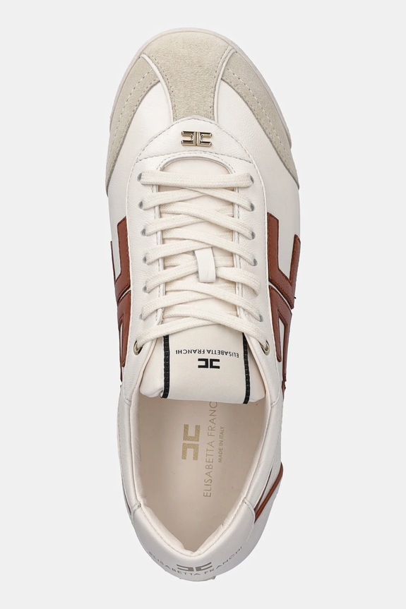 Elisabetta Franchi sneakers din piele bej SA82G56E2.EL3