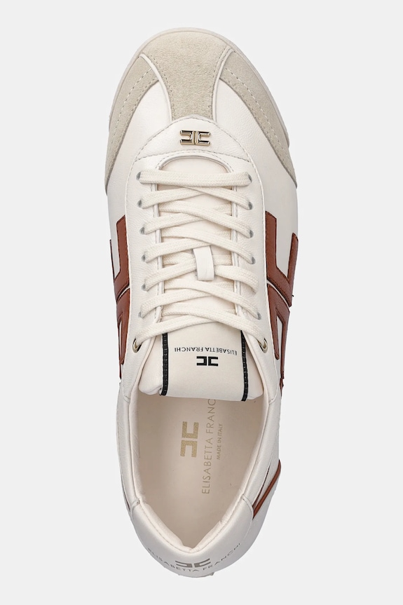 Elisabetta Franchi sneakers din piele bej SA82G56E2.EL3