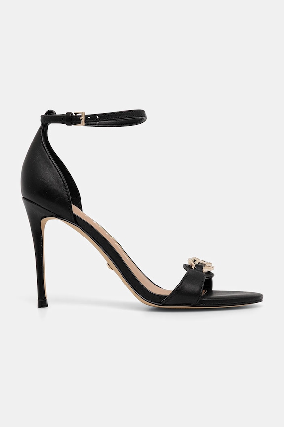 Δερμάτινα πέδιλα Guess KABRINA FLTKAB.LEA03.BLACK μαύρο AW25