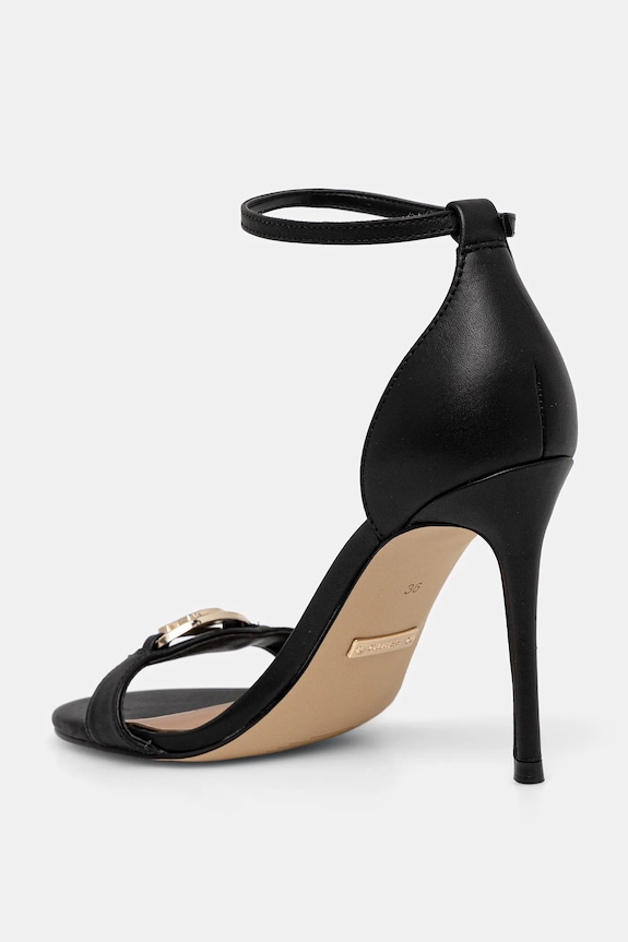 Παπούτσια Δερμάτινα πέδιλα Guess KABRINA FLTKAB.LEA03.BLACK μαύρο