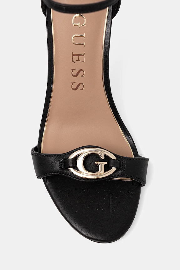 Δερμάτινα πέδιλα Guess KABRINA μαύρο FLTKAB.LEA03.BLACK