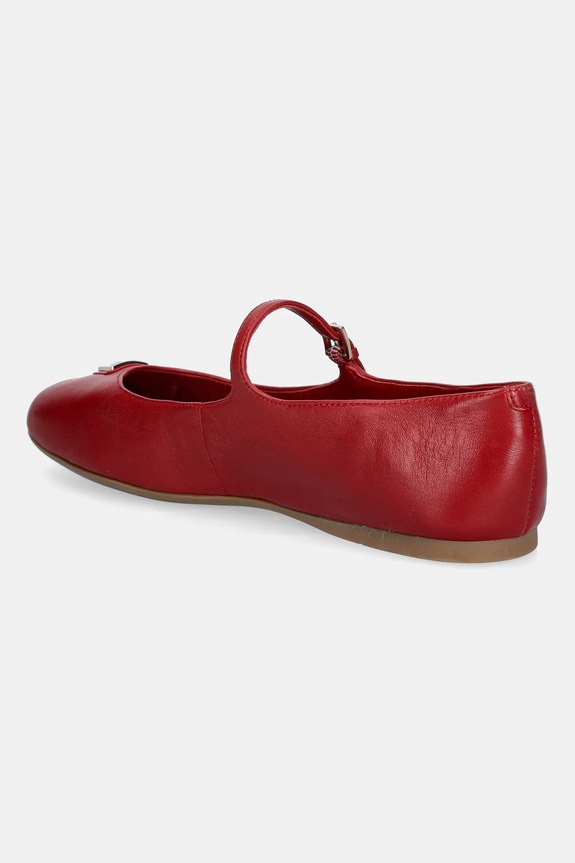 Obuwie Guess baleriny skórzane KALIDA FLTKLD.LEA02.RED czerwony
