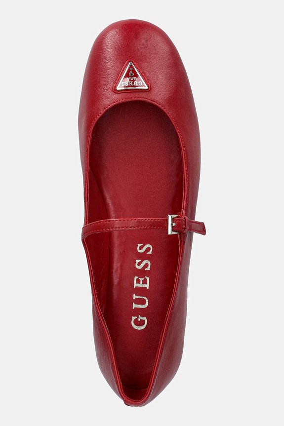 Guess baleriny skórzane KALIDA czerwony FLTKLD.LEA02.RED