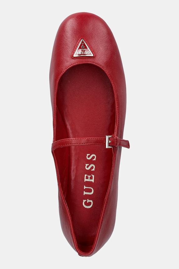 Guess baleriny skórzane KALIDA czerwony FLTKLD.LEA02.RED