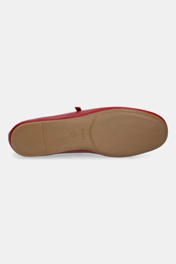 Guess baleriny skórzane KALIDA FLTKLD.LEA02.RED czerwony