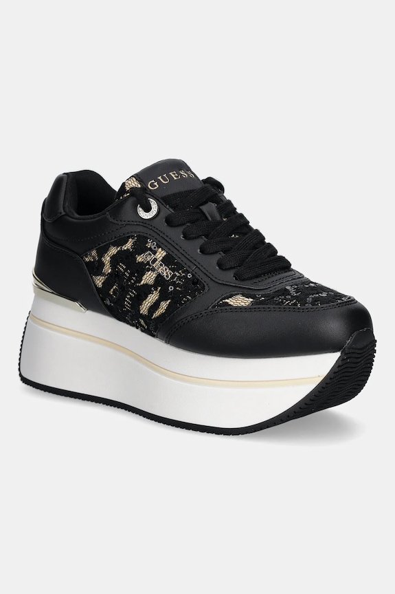 Superge Guess CAMRIO8 Imitacija zrnatega usnja črna FLTCM8.ELE12.BLACK