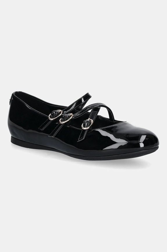 Baleríny Guess KALDRA imitace lakované kůže černá FLTKAL.PAF02.BLACK