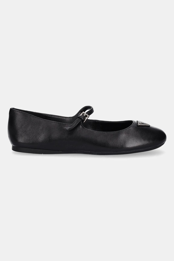 Kožené baleríny Guess KALIDA FLTKLD.LEA02.BLACK černá AW25