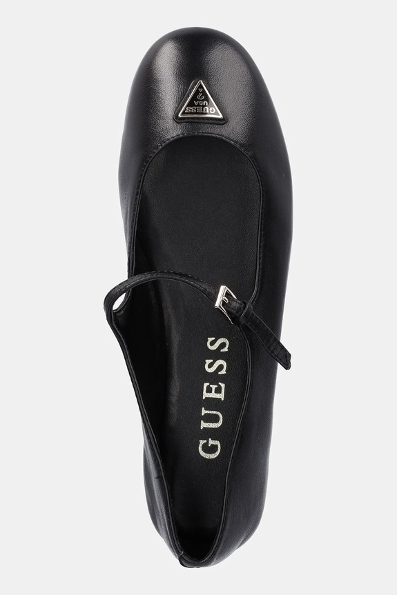 Kožené baleríny Guess KALIDA černá FLTKLD.LEA02.BLACK