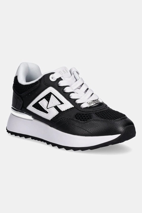 Superge Guess KORENZO Imitacija zrnatega usnja črna FLTKOR.ELE12.BLACK
