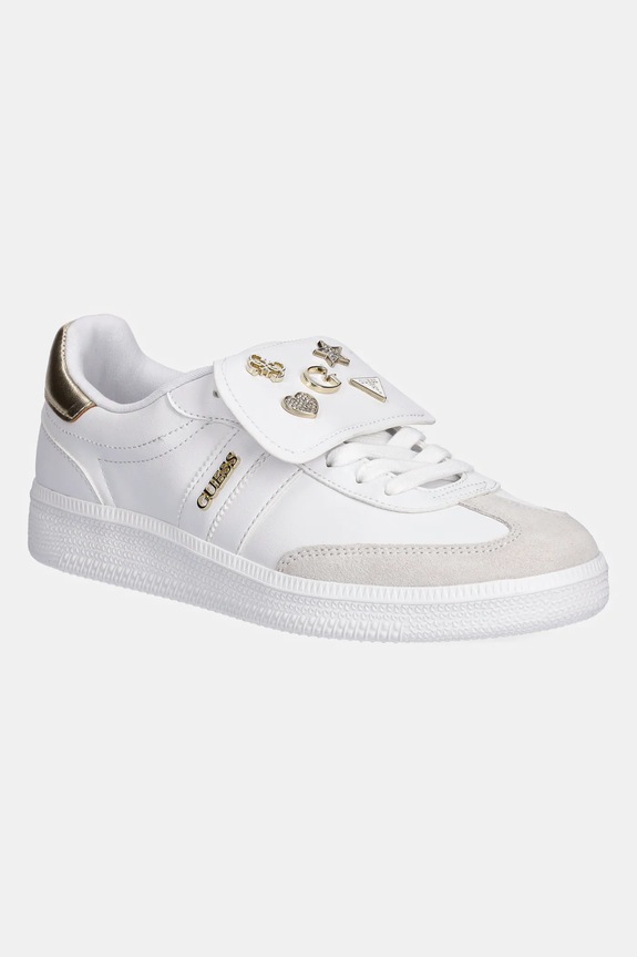 Guess sneakersy OLEEZA2 skóra zamszowa biały FLTOL2.ELE12.WHITE