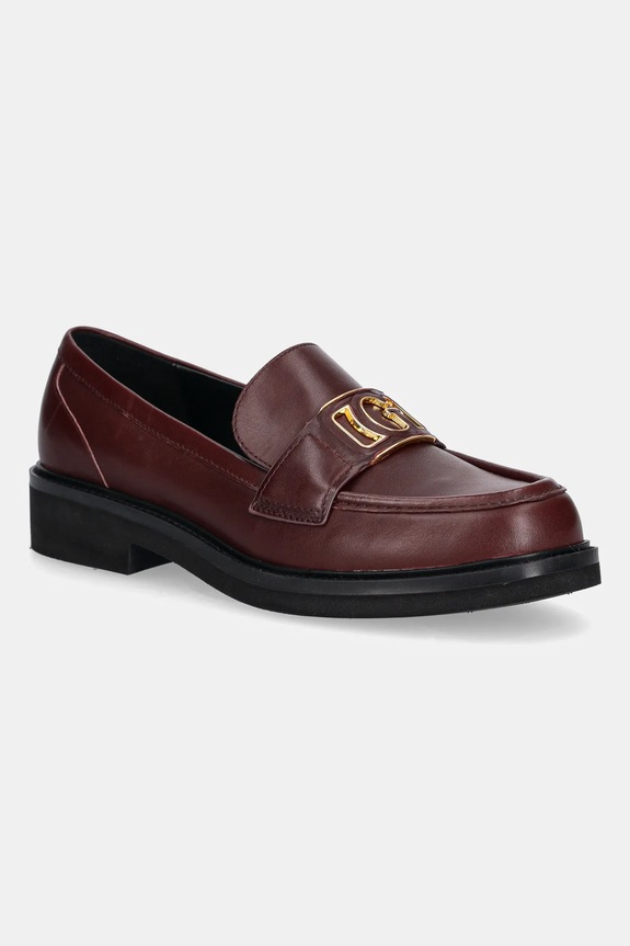 Guess mocasini de piele SHUTTLE3 piele burgundia FLTSH3.LEA14.WINE