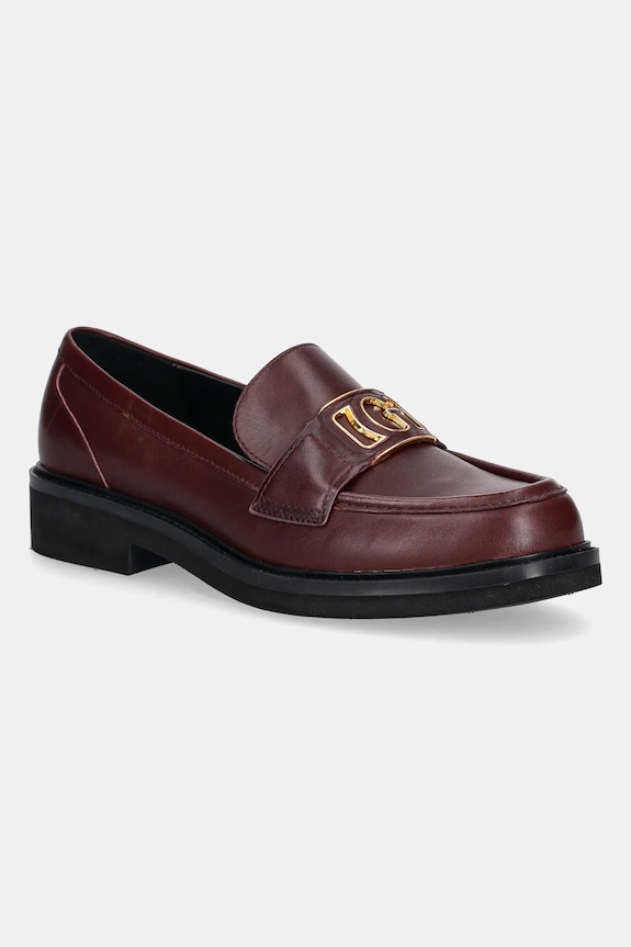 Guess mocasini de piele SHUTTLE3 piele burgundia FLTSH3.LEA14.WINE