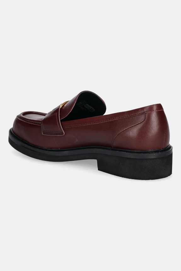 Încălțăminte Guess mocasini de piele SHUTTLE3 FLTSH3.LEA14.WINE burgundia