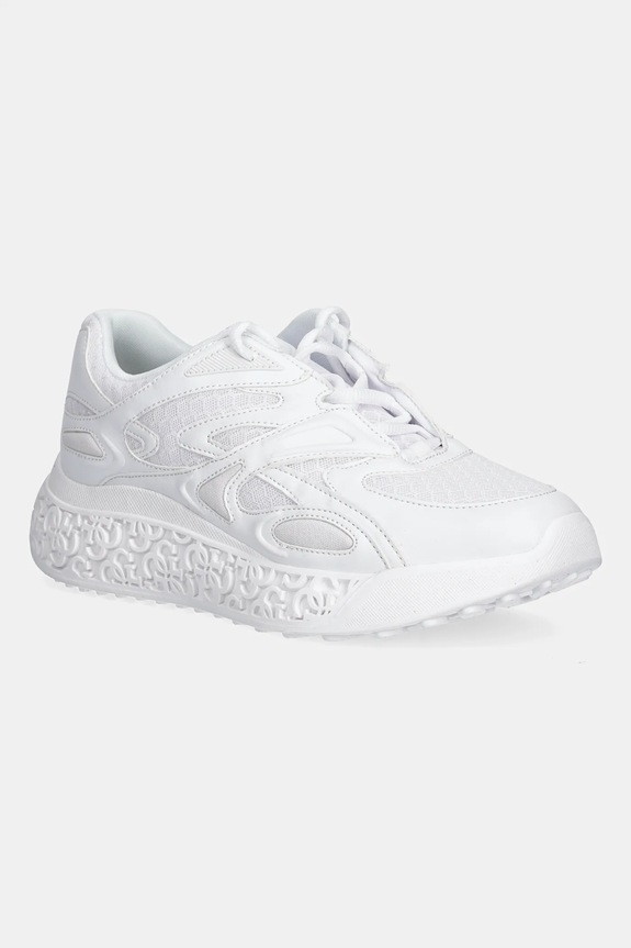 Sneakers Guess SWANIA απομίμηση λείου δέρματος λευκό FLTSWA.LEA12.WHITE