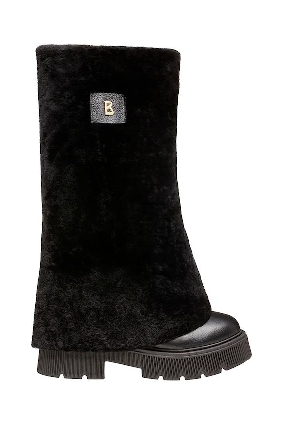 Bogner bőr csizma TURIN 8 A lapos fekete 22542842