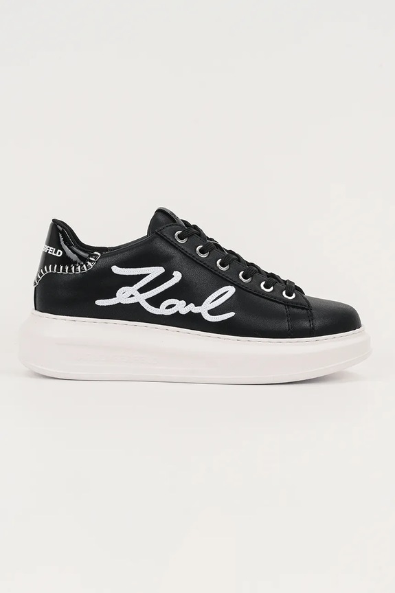 Karl Lagerfeld sneakersy skórzane KAPRI platforma czarny KL62572A.000