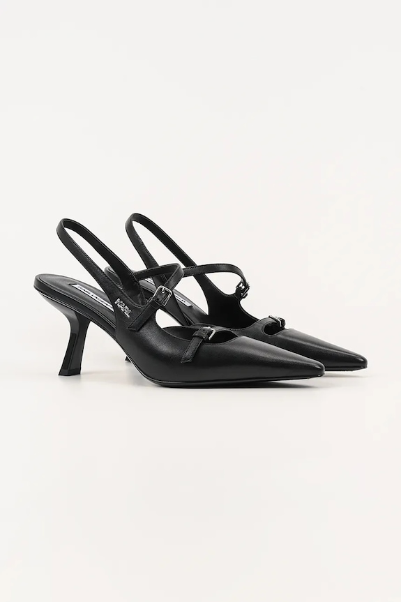 Karl Lagerfeld szpilki skórzane KARMEL KL33623.000 czarny AW25