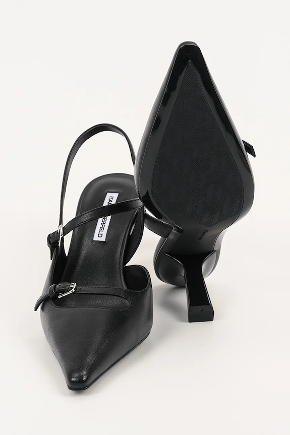 Karl Lagerfeld szpilki skórzane KARMEL KL33623.000 czarny