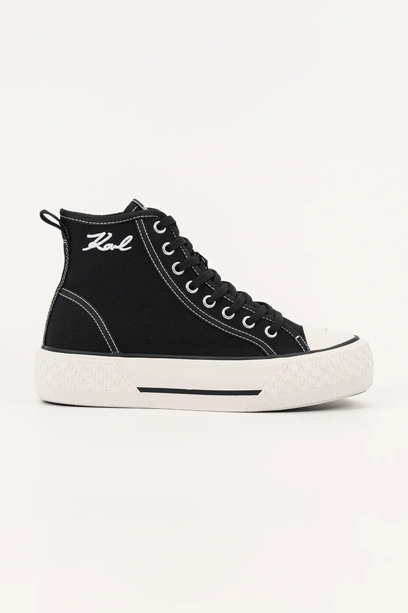 Πάνινα παπούτσια Karl Lagerfeld KAMPUS MAX III πλατφόρμα μαύρο KL60655.900
