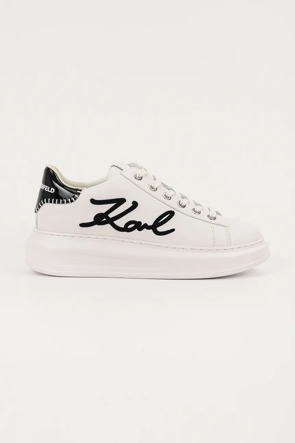 Karl Lagerfeld sneakersy skórzane KAPRI platforma biały KL62572A.011