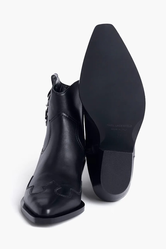 Kožené kovbojské topánky Karl Lagerfeld KANSAS NFT KL33265.000 čierna