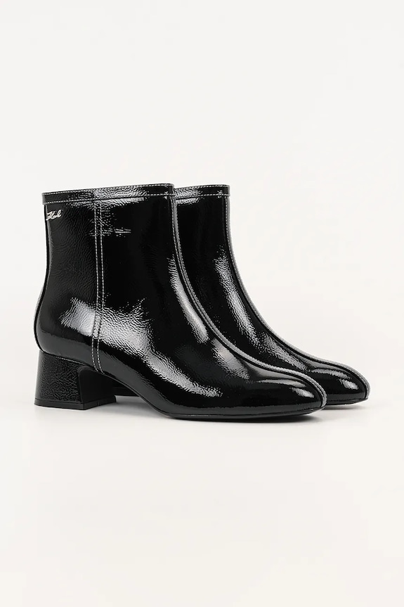Karl Lagerfeld botine de piele BONNIE KL30351.100 negru AW25