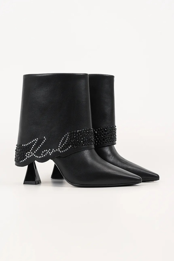 Karl Lagerfeld cizme din piele întoarsă DEBUT II KL32043.000 negru AW25