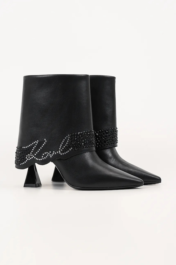 Karl Lagerfeld cizme din piele întoarsă DEBUT II KL32043.000 negru AW25
