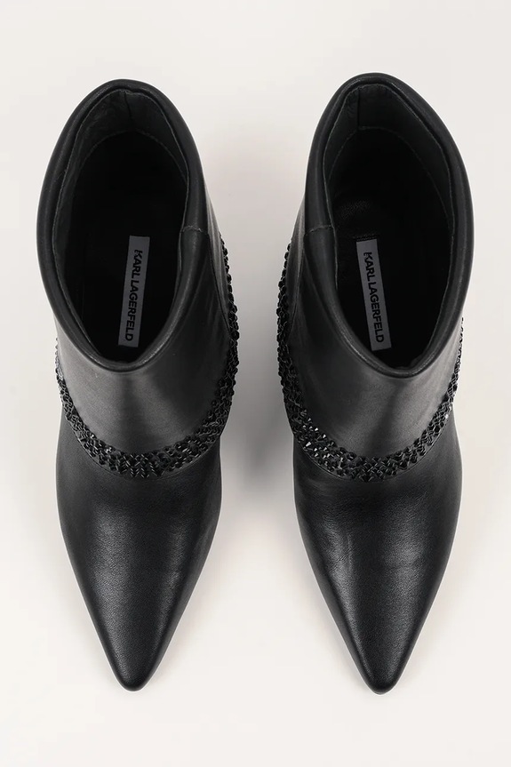 Karl Lagerfeld cizme din piele întoarsă DEBUT II negru KL32043.000