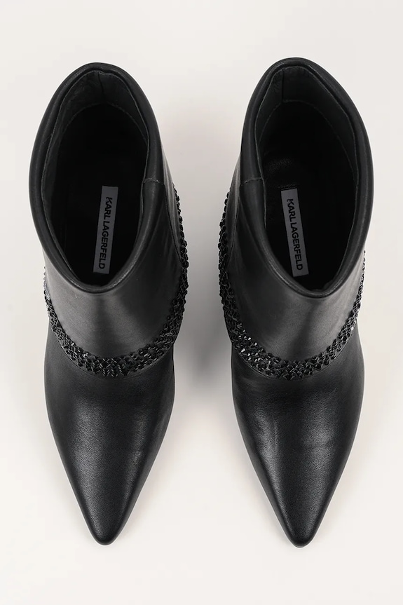Karl Lagerfeld cizme din piele întoarsă DEBUT II negru KL32043.000