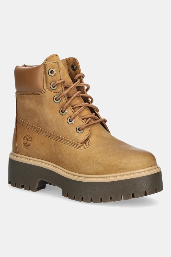 Čevlji iz nubuka Timberland Stone Street 6 Inch Lace Up Waterproof Prijazno od planeta rjava TB0A2H3CEN11