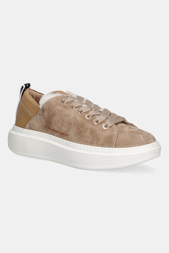 Alexander Smith sneakersy nubukowe Wembley Folded platforma beżowy ASBCWRW0053CML