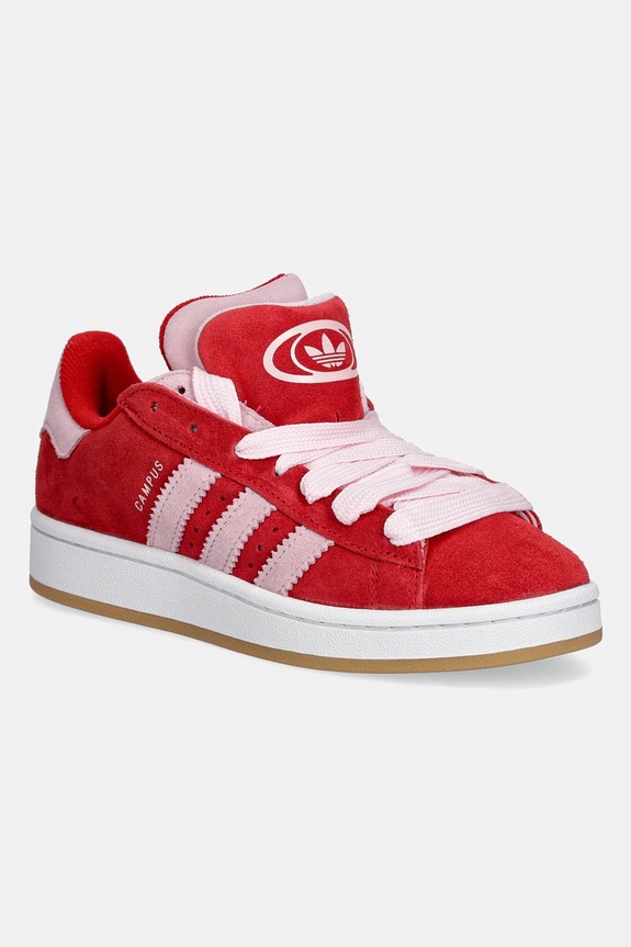 adidas Originals velúr sportcipő Campus 00S Double lapos piros JQ5743