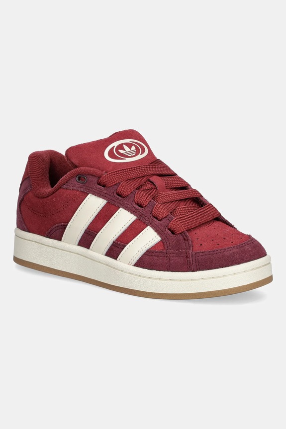 Велурени маратонки adidas Originals Campus 00S Beta гладка кожа бордо JQ8368
