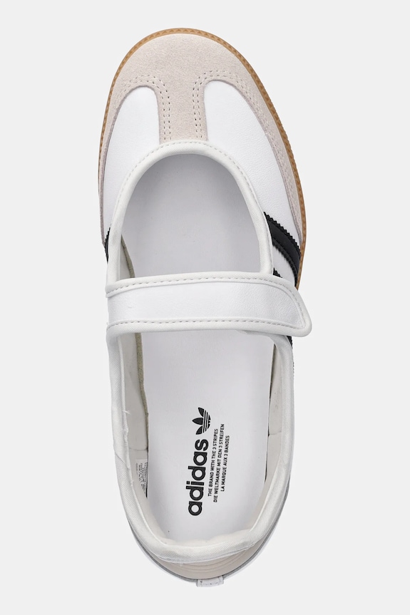 adidas Originals balerini de piele Samba Jane alb JR1402