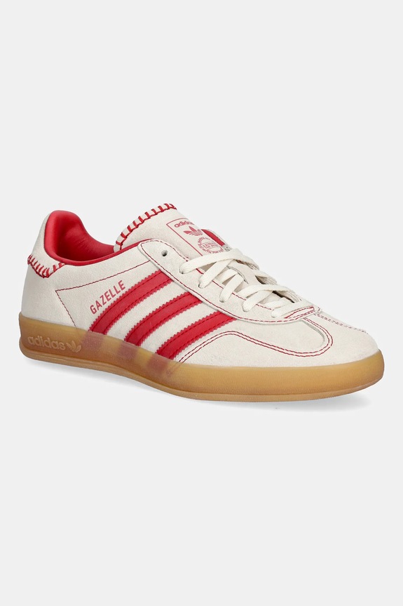 Semišové tenisky adidas Originals Gazelle Indoor plochá béžová JS1402
