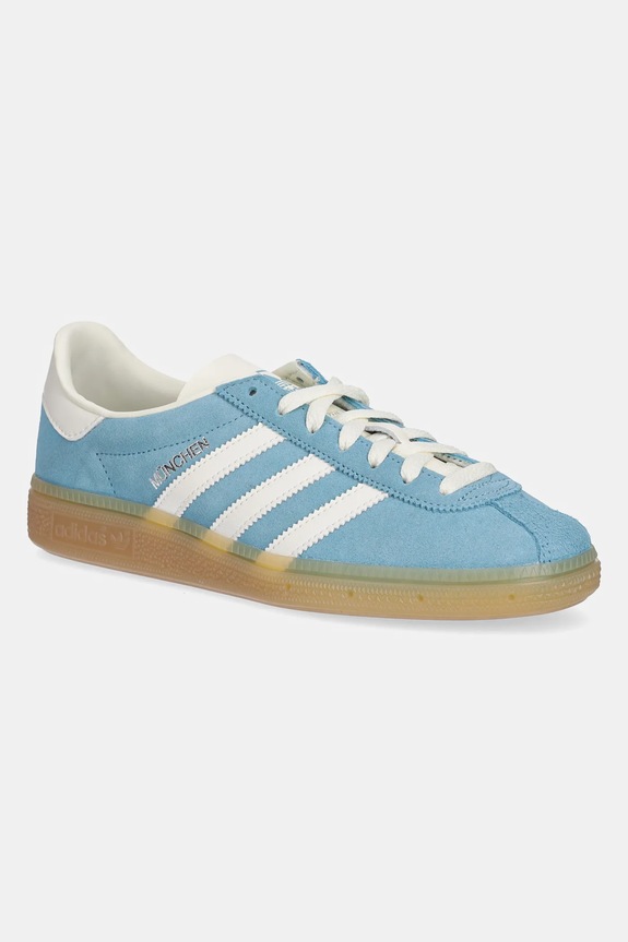Tenisice od brušene kože adidas Originals Muenchen imitacija zrnate kože tirkizna JS3991