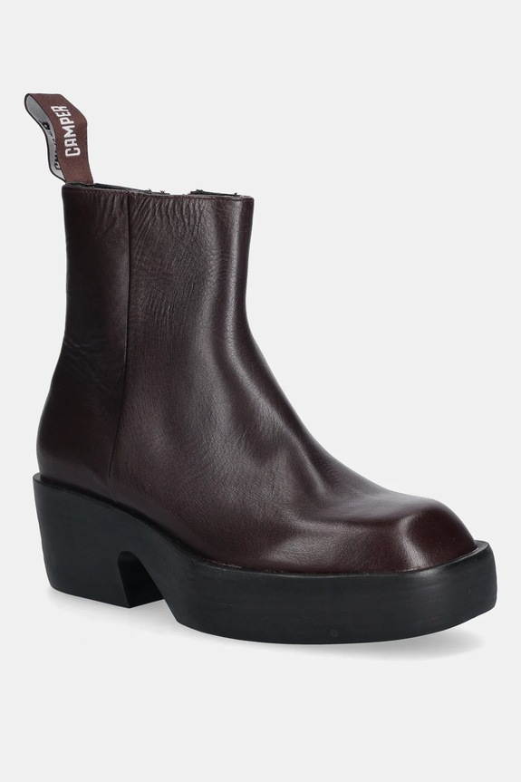 Δερμάτινες μπότες Camper Billie 5-8 cm μπορντό K400754.007