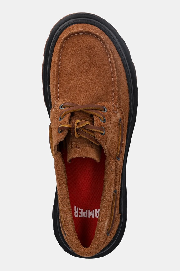 Σουέτ κλειστά παπούτσια Camper Brutus+ καφέ K201840.003