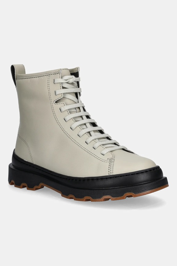 Camper botki skórzane Brutus+ płaski beżowy K400816.004