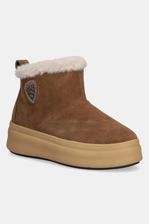 Μπότες χιονιού σουέτ Blauer EMERY δέρμα σαμουά καφέ F5EMERY02.SWA