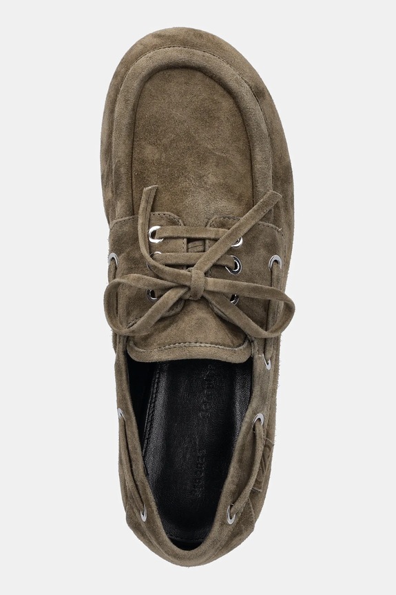 Mokasinke od brušene kože Proenza Schouler Deck zelena SH253057.G005FC.302