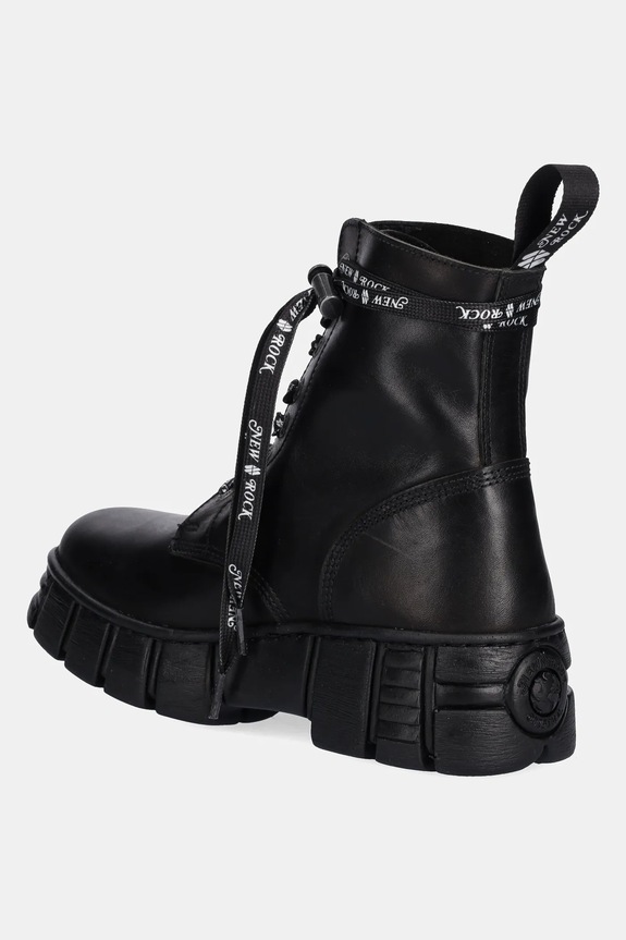 Cipők New Rock bőr bakancs CRUST NEGRO + TOWER CASCO M.WALL084NP.C8 fekete