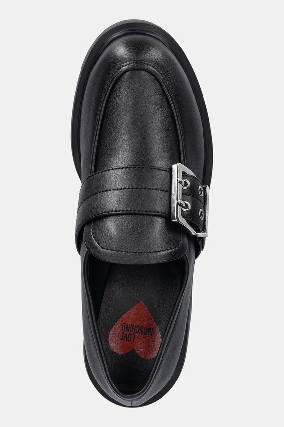 Δερμάτινα μοκασίνια Love Moschino μαύρο JA10134G1NIA000A