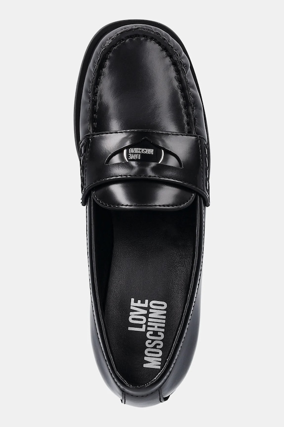 Kožené mokasíny Love Moschino černá JA10222G1NJD000A
