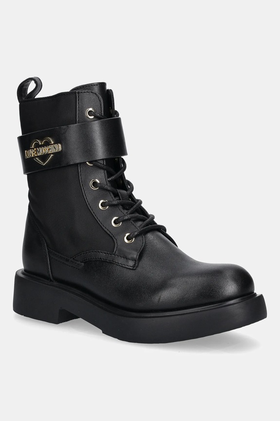 Love Moschino botki płaski czarny JA24024G1NIN100A